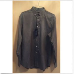 Ralph Lauren Black Label Gray Button Down Shirt Sz 17 XL